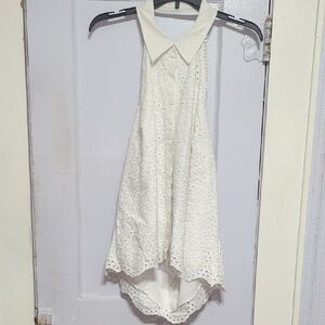 Ryegrass White Halter Eyelet Shirt